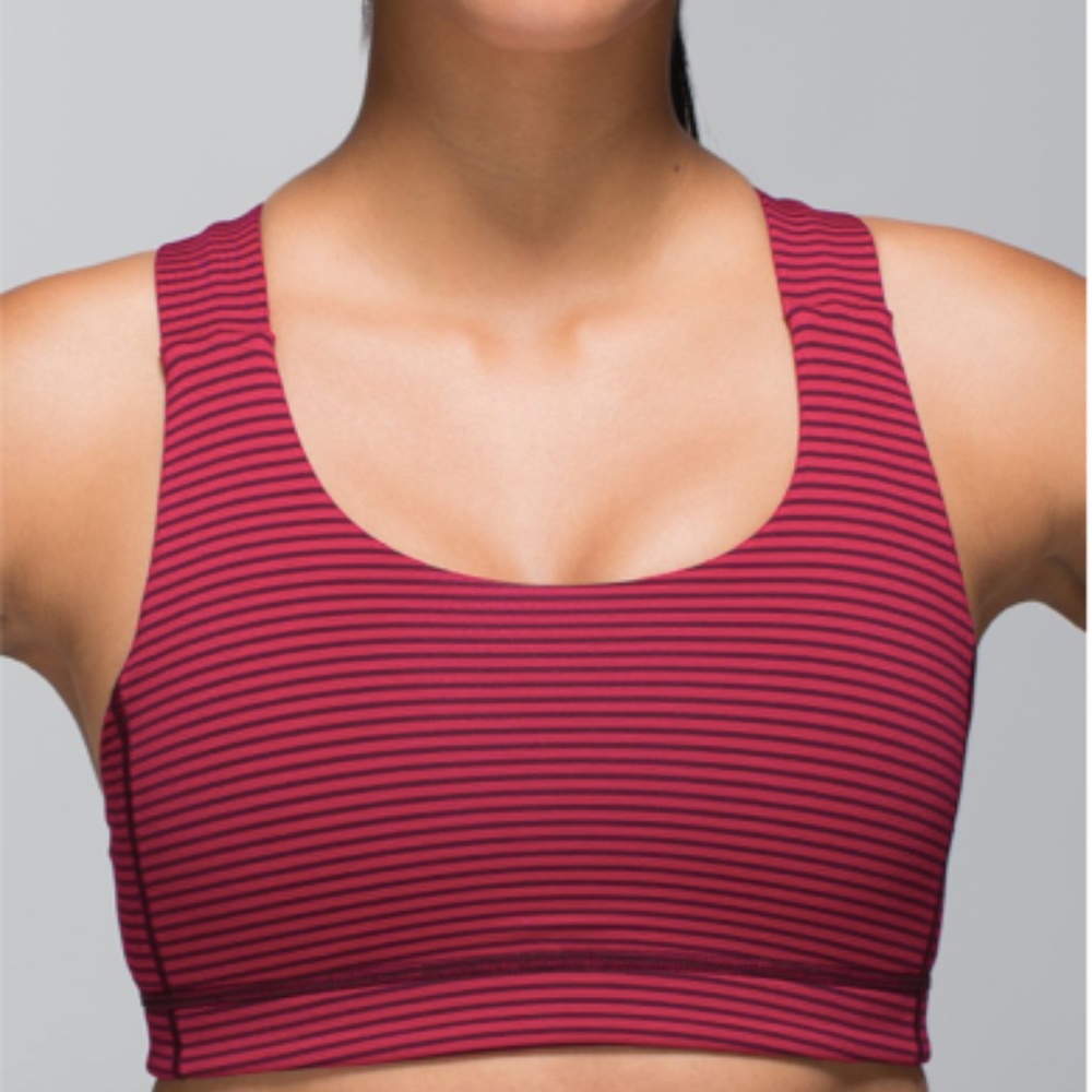 Lululemon All Sport Bra Hyper Stripe Bordeaux